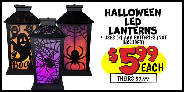 Halloween LED Lanterns: Our Price: $5.99, theirs: $9.99
