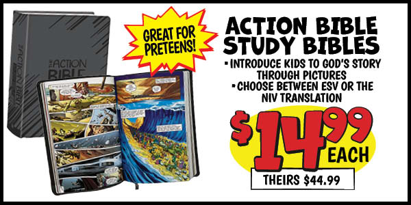 Action Bible Study Bibles: Our Price: $14.99, theirs: $44.99