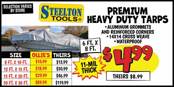 Steelton Tools Premium Heavy Duty Tarps: Our Price: $4.99, theirs: $8.99