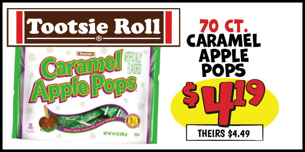 Caramel Apple Pops : Our Price: $4.19, theirs: $4.49