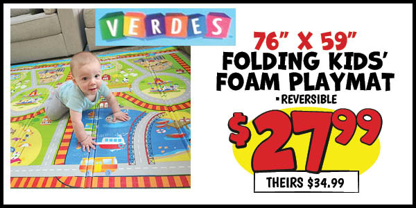 76x59 Folding Kids' Playmat: Our Price: $27.99, theirs: $34.99
