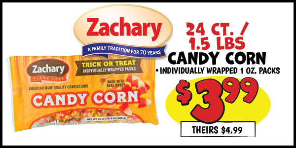 Zachary Candy Corn : Our Price: $3.99, theirs: $4.99