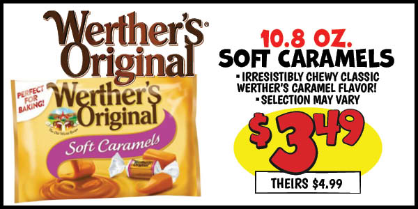 Werther's Caramel Candy: Our Price: $3.49, theirs: $4.99