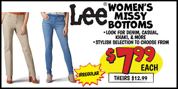 Lee Women's Missy Bottoms: Our Price: $7.99, theirs: $12.99