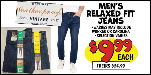 Men's Relaxed Fit Jeans: Our Price: $9.99, theirs: $24.99