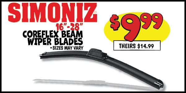 Simoniz CoreFlex Wipers : Our Price: $9.99, theirs: $14.99