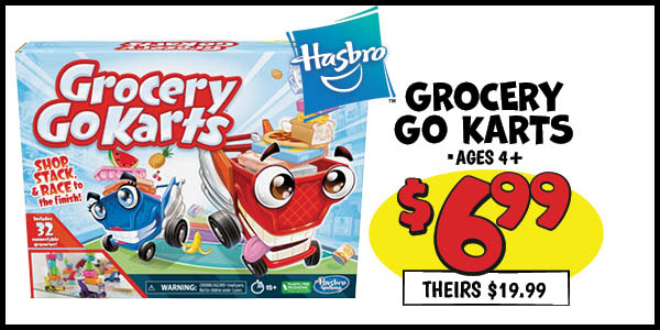 Grocery Go Karts: Our Price: $6.99, theirs: $19.99