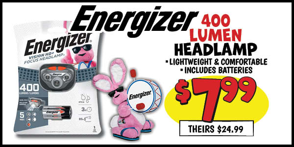 400 Lumen Headlamp: Our Price: $7.99, theirs: $24.99