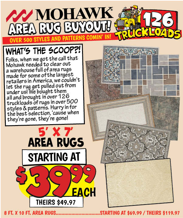 Mohawk Area Rug Buyout!