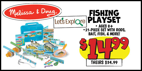 Melissa and Doug Fishing Playset: Our Price: $14.99, theirs: $34.99