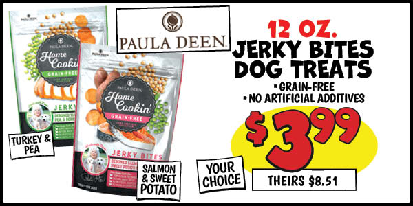 12 oz. Jerky Bites Dog Treats: Our Price: $3.99, theirs: $8.51