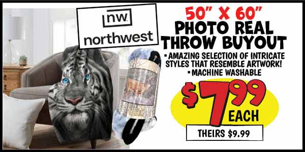 Northwest Photo Real Throw Buyout: Our Price: $7.99, theirs: $9.99