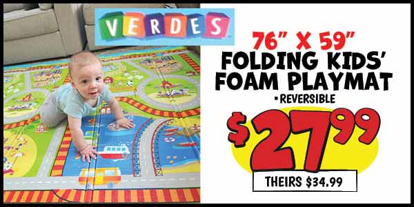 76x59 Folding Kids' Playmat: Our Price: $27.99, theirs: $34.99