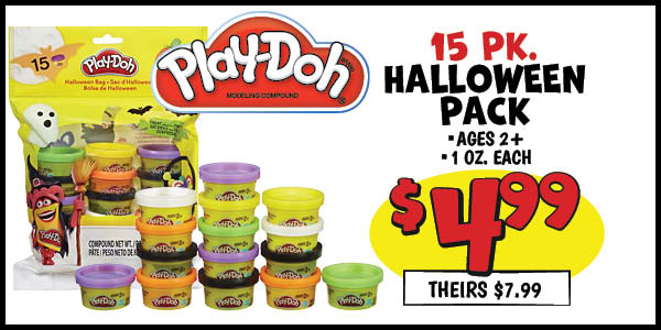 15 pk. Play-Doh Halloween Pack: Our Price: $4.99, theirs: $7.99