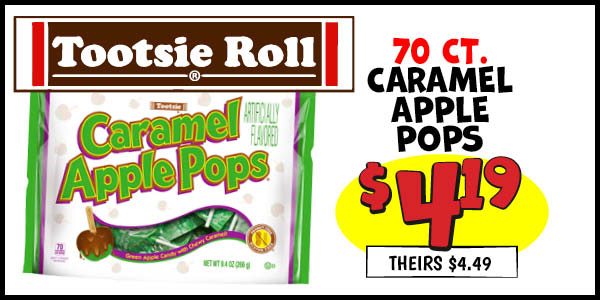 Caramel Apple Pops : Our Price: $4.19, theirs: $4.49