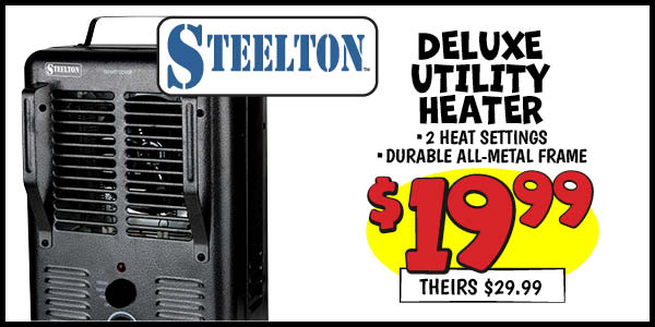 Deluxe Utility Heater: Our Price: $22.99, theirs: $29.99