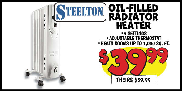 26 Oscillating Digital Tower Heater: Our Price: $39.99, theirs: $79.99