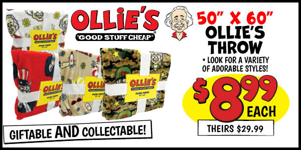 Ollie's Character Throw: Our Price: $8.99, theirs: $12.99
