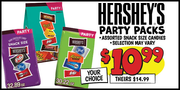 Hershey's Party Pack : Our Price: $10.99, theirs: $14.99