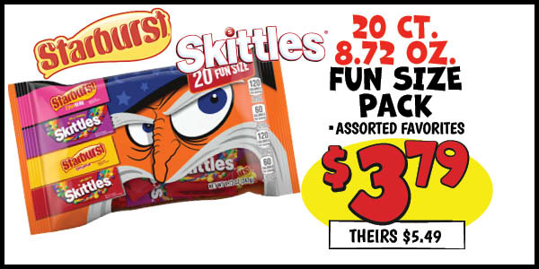 10 oz. Fun Size Favorites: Our Price: $3.79, theirs: $5.49