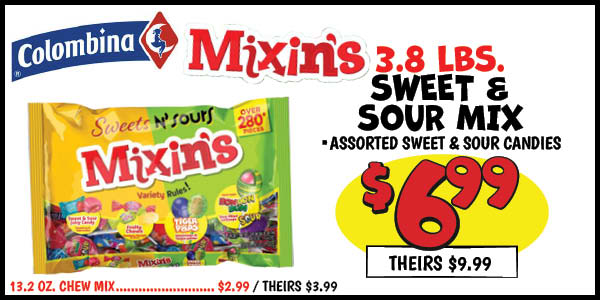 3.8 LB. Colombina Mixin's Sweet and Sour Mix : Our Price: $6.99, theirs: $9.99