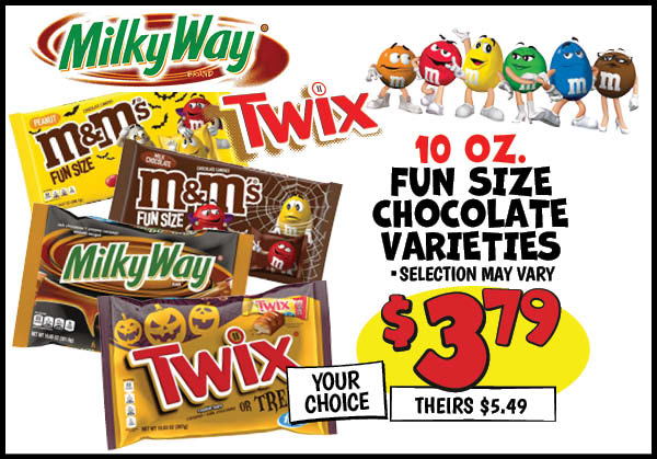 10 OZ. Fun Size Pack : Our Price: $3.79, theirs: $5.49