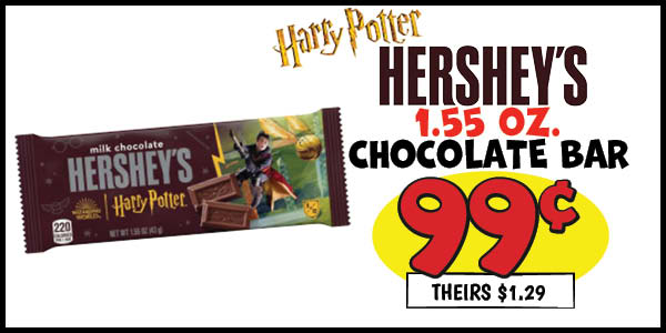 1.55 oz. Hershey's Chocolate Bar : Our Price: $0.99, theirs: $1.29