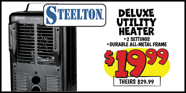 Deluxe Utility Heater: Our Price: $19.99, theirs: $29.99