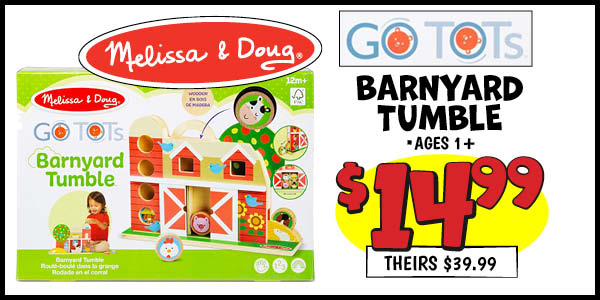 Go TOTS Barnyard Tumble: Our Price: $14.99, theirs: $39.99
