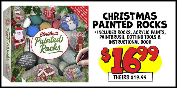 CHRISTMAS PAINTED ROCKS: Our Price: $6.99, theirs: $19.99