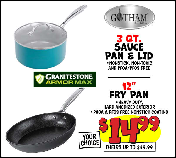 Granitestone Diamond Armor Max 12 in. Fry Pan: Our Price: $14.99, theirs: $39.99