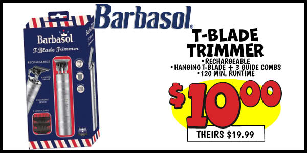Barbasol T-Blade Trimmer: Our Price: $10.00, theirs: $19.99
