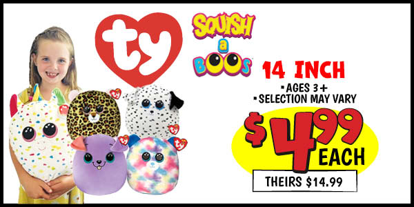 Ty Squish a Boos: Our Price: $4.99, theirs: $14.99