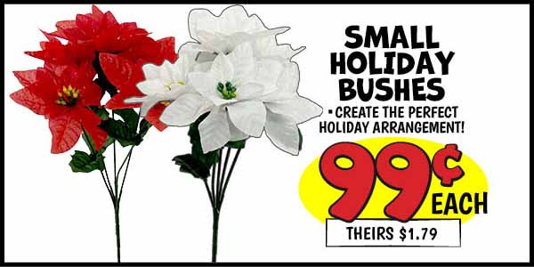 Small Bushes: Our Price: $0.99, theirs: $1.79
