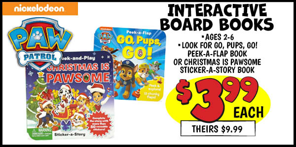 INTERACTIVE BOARD BOOKS: Our Price: $3.99, theirs: $9.99