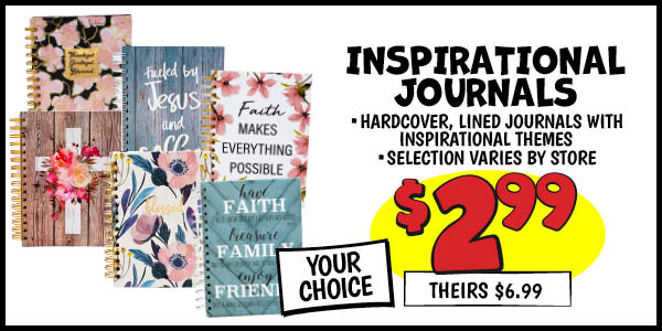 INSPIRATIONAL JOURNALS: Our Price: $2.99, theirs: $6.99