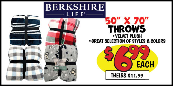 Berkshire Throw: Our Price: $6.99, theirs: $11.99