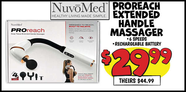 ProReach Extended Handle Massager: Our Price: $29.99, theirs: $44.99