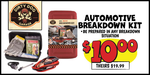 Automotive Breakdown Kit: Our Price: $10.00, theirs: $19.99