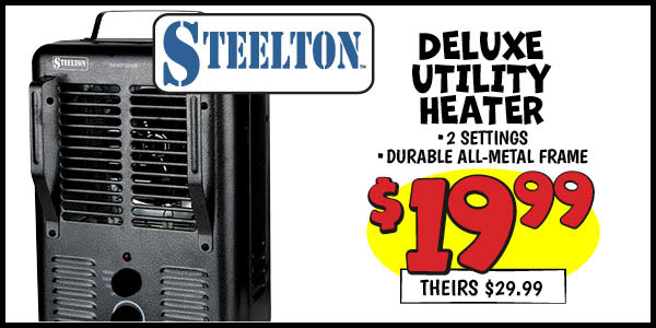Deluxe Utility Heater: Our Price: $19.99, theirs: $29.99
