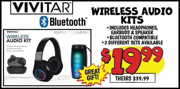 Wireless Audio Kits: Our Price: $19.99, theirs: $39.99