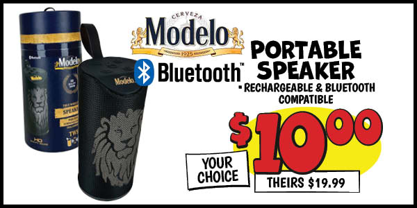 Portable Speaker: Our Price: $10.00, theirs: $19.99