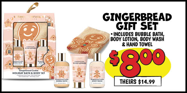 Gingerbread Gift Set: Our Price: $8.00, theirs: $14.99