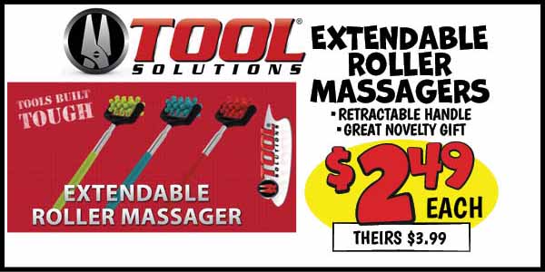 Extendable Roller Massagers: Our Price: $2.49, theirs: $3.99