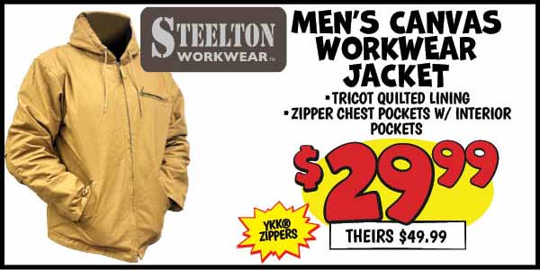 Steelton Men's Canvas Workwear Jacket: Our Price: $29.99, theirs: $49.99