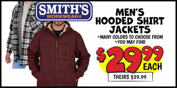 Men's Hooded Shirt Jackets: Our Price: $29.99, theirs: $39.99