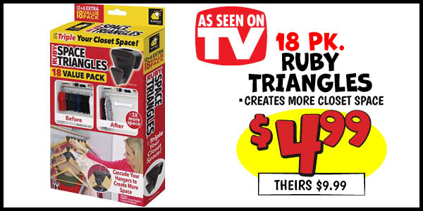 18 pk. ASOTV Ruby Triangles : Our Price: $4.99, theirs: $9.99