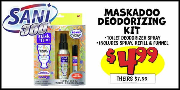 MaskaDoo Deodorizing Kit: Our Price: $4.99, theirs: $7.99