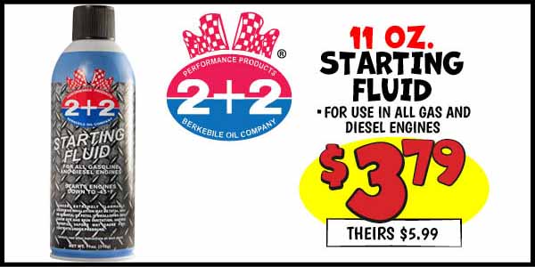 11 oz. Berkebile Starting Fluid : Our Price: $3.79, theirs: $5.99