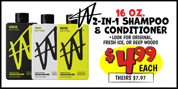 W by Jake Paul 2-in-1 Shampoo and Conditioner: Our Price: $4.99, theirs: $7.97